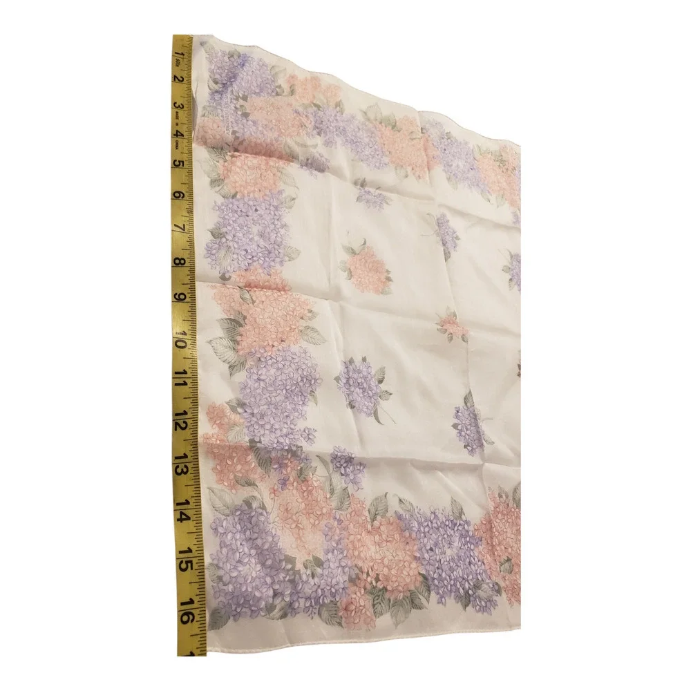 Valentino Garavani Floral Scarf Womens White Pink Purple Hydrangea Print